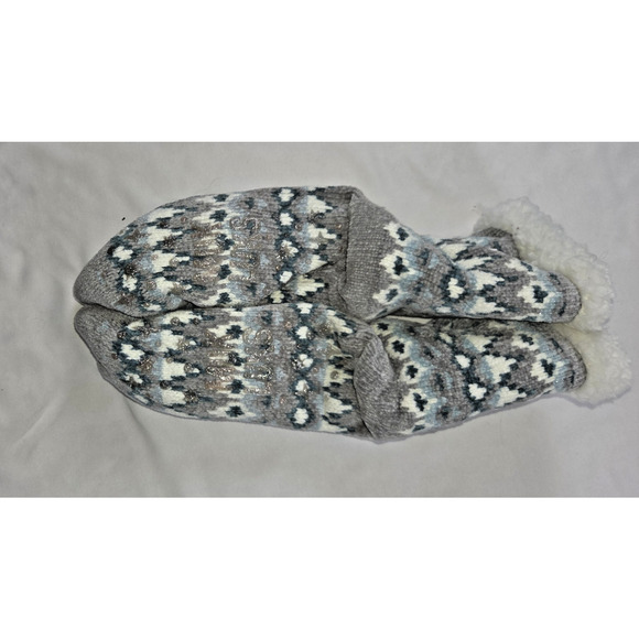 Women’s Non-Slip Slipper Socks – Nordic Knit + Cream Fuzzy Pair-Size M - Picture 5 of 5